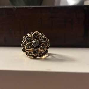 Gold Floral Filigree Statement Ring - Women Jewelry